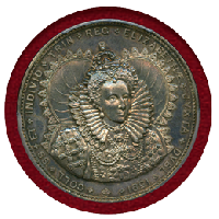 【SOLD】イギリス (1850) 銀メダル エリザベス1世 トリニティカレッジ PCGS SP64