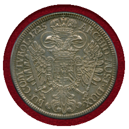 オーストリア 1725年 ターラー 銀貨 カール6世 PCGS AU Details