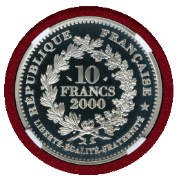 【SOLD】フランス 2000年 10フラン 銀貨 女神胸像 NGC PF68UC