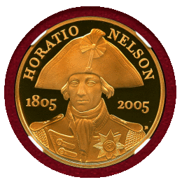 【SOLD】イギリス 2005年 5ポンド 金貨 ネルソン没後200周年記念 NGC PF70UC