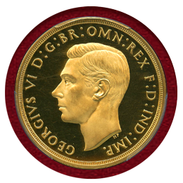 イギリス 1937年 5ポンド プルーフ 金貨 ジョージ6世 PCGS PR65DCAM