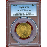 フランス 1979年 2フラン 金貨 ピエフォー 種を蒔く女神 PCGS SP69