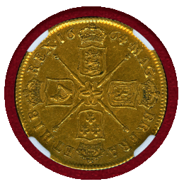【SOLD】イギリス 1664年 2ギニー 金貨 チャールズ2世 エレファント NGC AU55