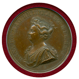 【SOLD】イギリス 1708年 銅メダル アン女王 サルディーニャ島侵攻記念 PCGS SP64