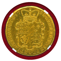 イギリス 1739年 2ギニー 金貨 ジョージ2世 ヤングヘッド NGC AU58