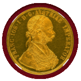 【SOLD】オーストリア 1912年 4ダカット 金貨 フランツヨーゼフ1世 オリジナル MS62