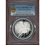 パプアニューギニア 2020年 10キナ 銀貨 極楽鳥 PCGS PR70DCAM