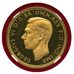 イギリス 1937年 5ポンド 金貨 ジョージ6世 NGC PF65UC