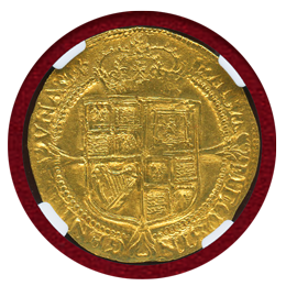イギリス 1623-24年 ローレル 金貨 ジェームズ1世 NGC AU55