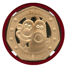イギリス 2019年 50ペンス金貨 Wallace&Gromit30周年 PF70UC