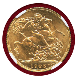 【SOLD】イギリス 1925年 ソブリン 金貨 ジョージ5世 NGC MS66