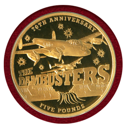 ガーンジー  2013年 5ポンド プルーフ 金貨 Dambusters70周年記念 発行10枚