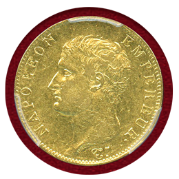 フランス 1806A 20フラン 金貨 ナポレオン・ボナパルト PCGS AU55