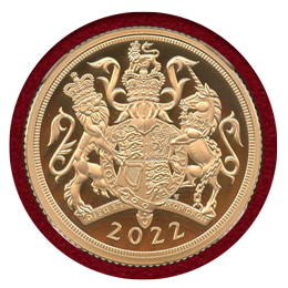 イギリス 2022年 ソブリン 金貨 ピエフォー エリザベス プラチナジュビリー PF70UC