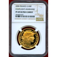 フランス 2000年 100フラン 金貨 マリアンヌ NGC PF69UC