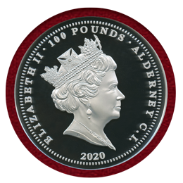 オルダニー 2020年 1 Kilo 100ポンド銀貨 スリーグレーセス NGC PF69UC