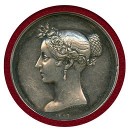 【SOLD】イギリス 1837年 銀メダル ヴィクトリア王女18歳記念 NGC AU55