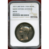 【SOLD】イギリス 1837年 銀メダル ヴィクトリア王女18歳記念 NGC AU55
