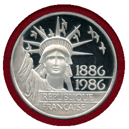 フランス 1986年 100フラン 銀貨 ピエフォー 自由の女神100周年 PR64DCAM