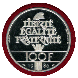 フランス 1986年 100フラン 銀貨 ピエフォー 自由の女神100周年 PR64DCAM
