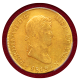 スペイン 1819M 8エスクード 金貨 フェルディナンド7世 PCGS AUD