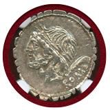 共和政ローマ 106BC デナリウス銀貨 ルキウス・メミウス NGC Ch AU 5/5,4/5