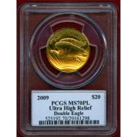 アメリカ 2009年 $20 金貨 ウルトラハイレリーフ PCGS MS70PL Moyサイン