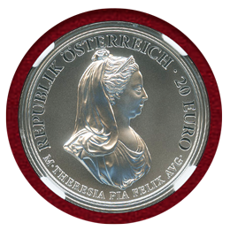 【SOLD】オーストリア 2018年 20ユーロ銀貨 マリア・テレジア生誕 300周年 PF70