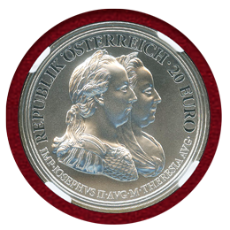 【SOLD】オーストリア 2018年 20ユーロ銀貨 マリア・テレジア生誕 300周年 PF70