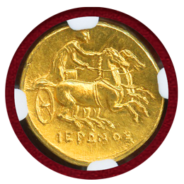 【SOLD】古代ギリシャ シラクサ 275-215BC デカドラクマ金貨 ヒエロン2世 NGC MS