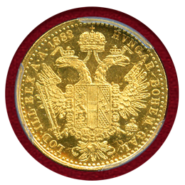 オーストリア 1883年 ダカット金貨 フランツヨーゼフ オリジナル PCGS MS63
