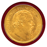 モナコ 1884A 100フラン 金貨 シャルル3世 PCGS MS62