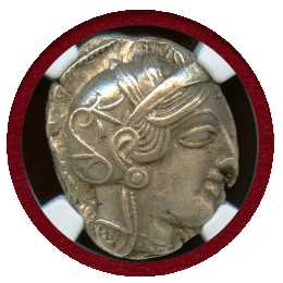 古代ギリシャ アッティカ アテネ 440-404BC 4ドラクマ 銀貨 フクロウ Ch AU