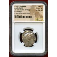 古代ギリシャ アッティカ アテネ 440-404BC 4ドラクマ 銀貨 フクロウ Ch AU