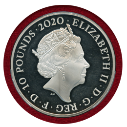 イギリス 2020年 10ポンド(5oz) 銀貨 QUEEN PCGS PR64DCAM