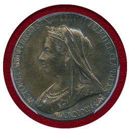 イギリス 1897 ヴィクトリア 銀メダル PCGS SP62 Matte
