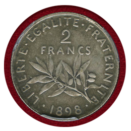 フランス 1898年 2フラン 銀貨 種を蒔く女神 PCGS PR58Matte