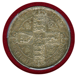 イギリス 1884年 銀貨 ヴィクトリア女王 フローリン(2S) PCGS AU58