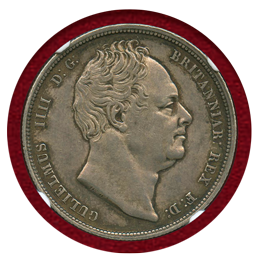 イギリス 1836年 1/2クラウン 銀貨 ウィリアム4世 "W.W." NGC MS62