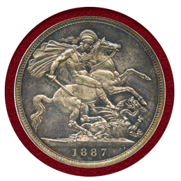 イギリス 1887年 クラウン銀貨 PROOF ヴィクトリア ジュビリーヘッド NGC PF62