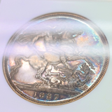 イギリス 1887年 クラウン銀貨 PROOF ヴィクトリア ジュビリーヘッド NGC PF62