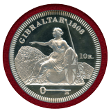 ジブラルタル 2007年 10レアル 銀貨 ファンタジー ジョージ3世 PCGS PR68DCAM