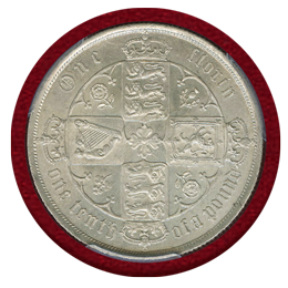 イギリス 1886年 銀貨 ヴィクトリア女王 フローリン(2S) PCGS MS64