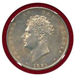 イギリス 1826年 1/2クラウン 銀貨 ジョージ4世 NGC MS62