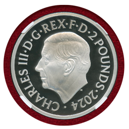 イギリス 2024年 2ポンド(1oz) 銀貨 ブリタニア&リバティ PF70UC FDI