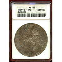 ハンガリー 1780B ターラー 銀貨 マドンナ ANACS MS62