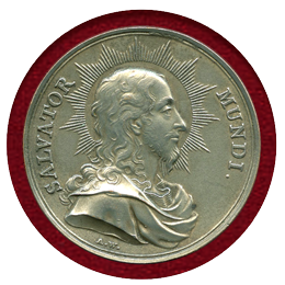 【SOLD】オーストリア(1777年) 錫打ちメダル サルバトール・ムンディ肖像 ウィーン都市景観