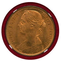 イギリス 1889年 ペニー 銅貨 ヴィクトリア バンヘッド NGC MS65RB
