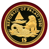 【SOLD】パラオ 1992年 1ドル/5ドル 6枚セット 試作貨 プルーフ 海洋環境保護記念