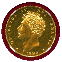イギリス 1826年 1/2ソブリン 金貨 ジョージ4世 NGC PF63CAMEO